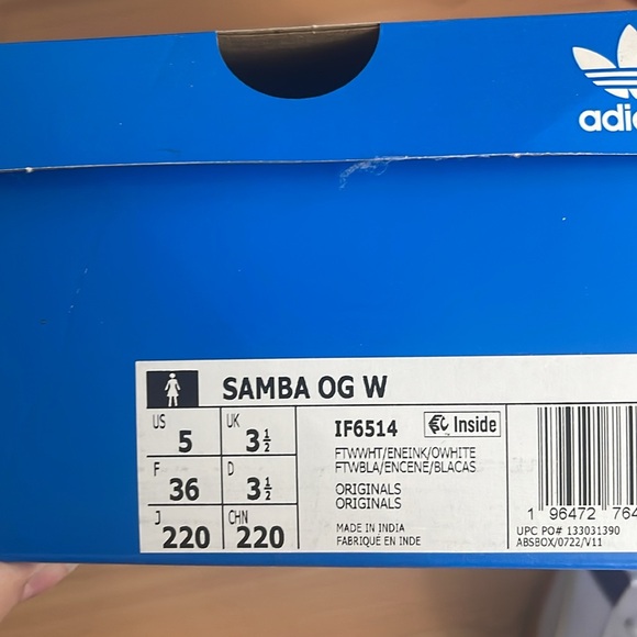 Brand new adidas samba purple stripe size 5 US - Picture 3 of 4